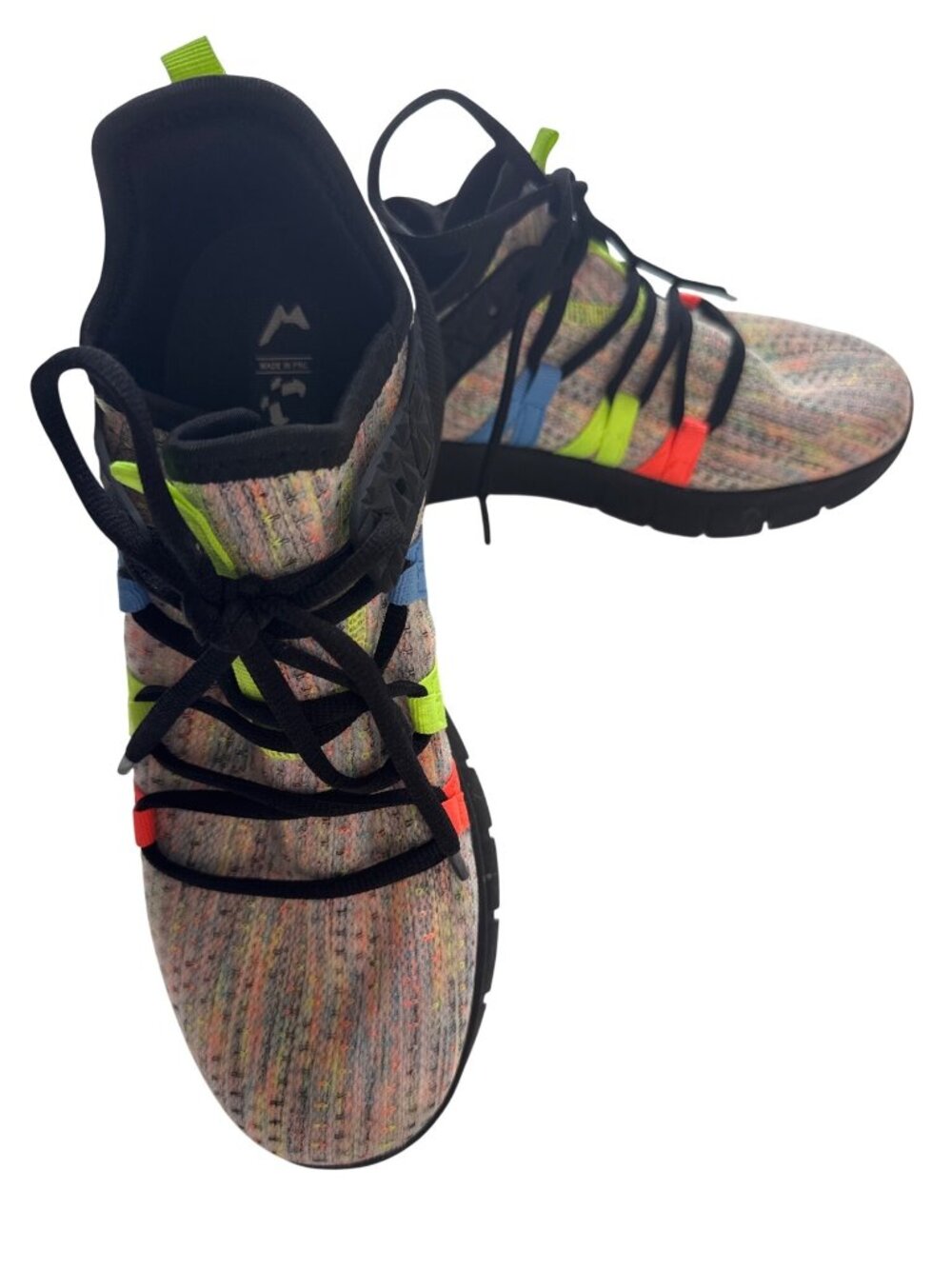 Aoe Womens Size 8 EU 40 Knit Athletic Sneakers Multicolor Black Lace Up Running
